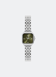 Jam Tangan Olivia Burton Soft Square Sage Green Dial with North Star Details 5 Link Bracelet 20mm - 24000255