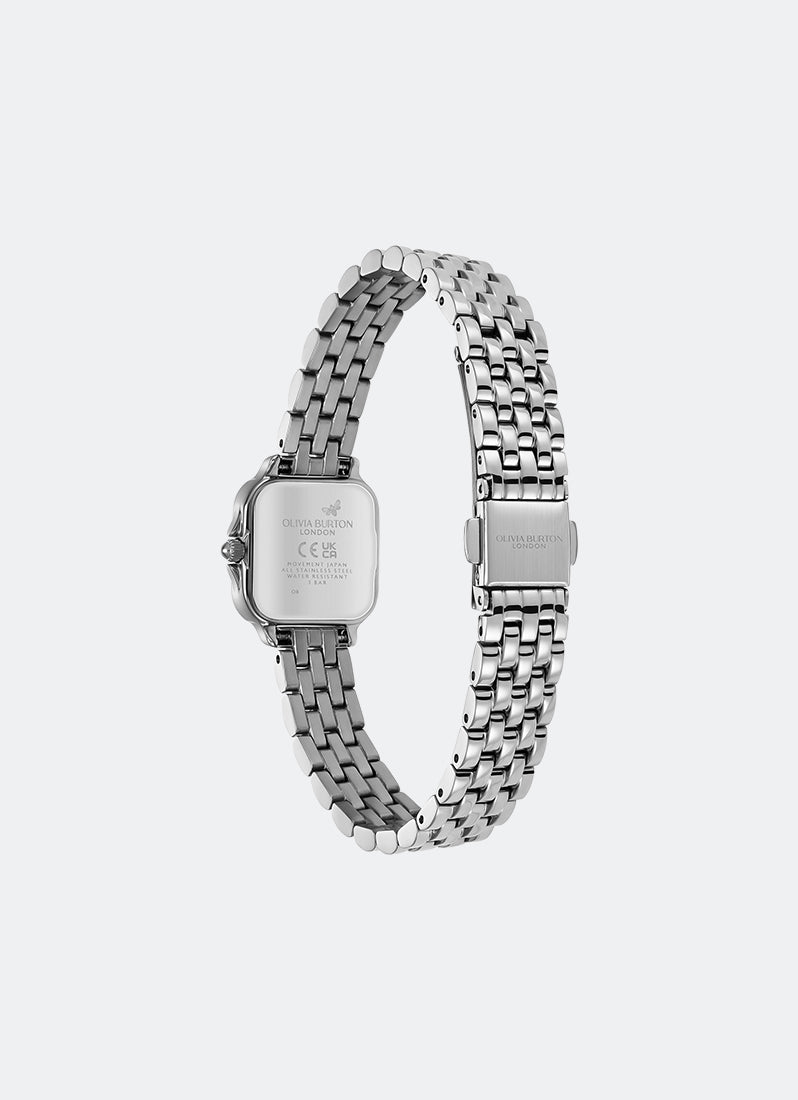 Jam Tangan Olivia Burton Soft Square Sage Green Dial with North Star Details 5 Link Bracelet 20mm - 24000255