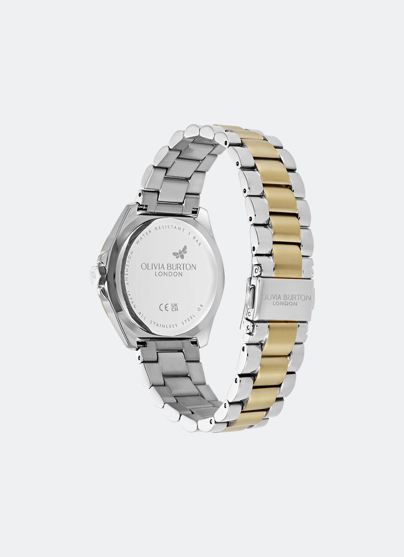 Jam Tangan Olivia Burton Sport Luxe Chiswick Green Sunray Dial, SS/GP Case, Two Tone SS/GP Bracelet - 36mm 24000333