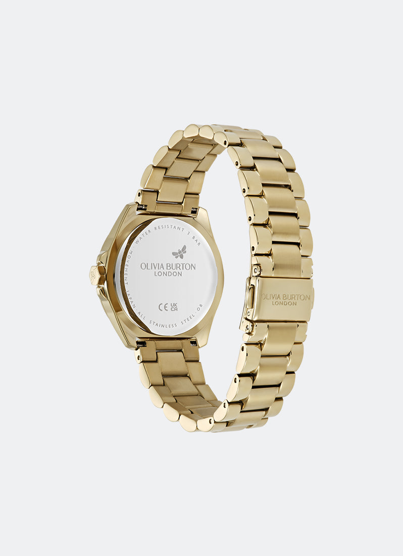 Jam Tangan Olivia Burton Sport Luxe Chiswick Navy Sunray Dial, GP Case, GP Bracelet - 36mm 24000331