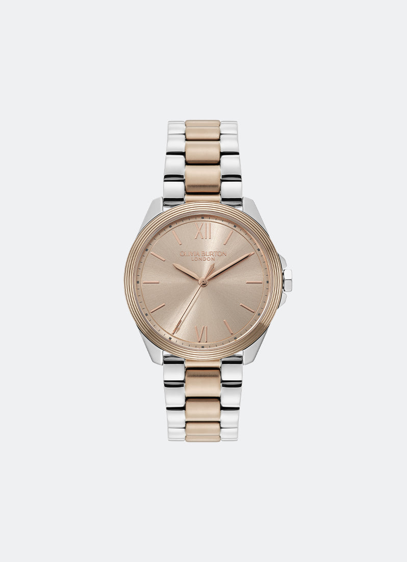 Jam Tangan Olivia Burton Sport Luxe Chiswick Trench Coat Sunray Dial, SS/RG Case, Two Tone SS/RG Bracelet - 36mm 24000334