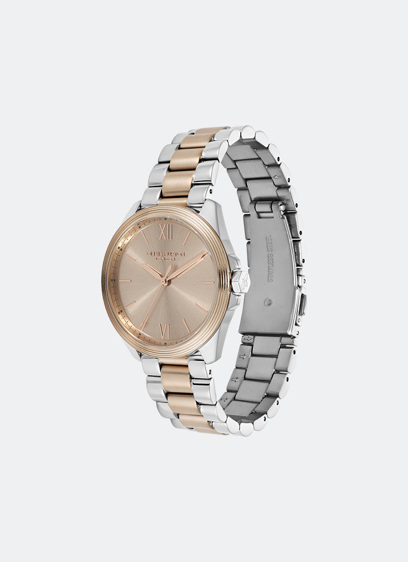 Jam Tangan Olivia Burton Sport Luxe Chiswick Trench Coat Sunray Dial, SS/RG Case, Two Tone SS/RG Bracelet - 36mm 24000334