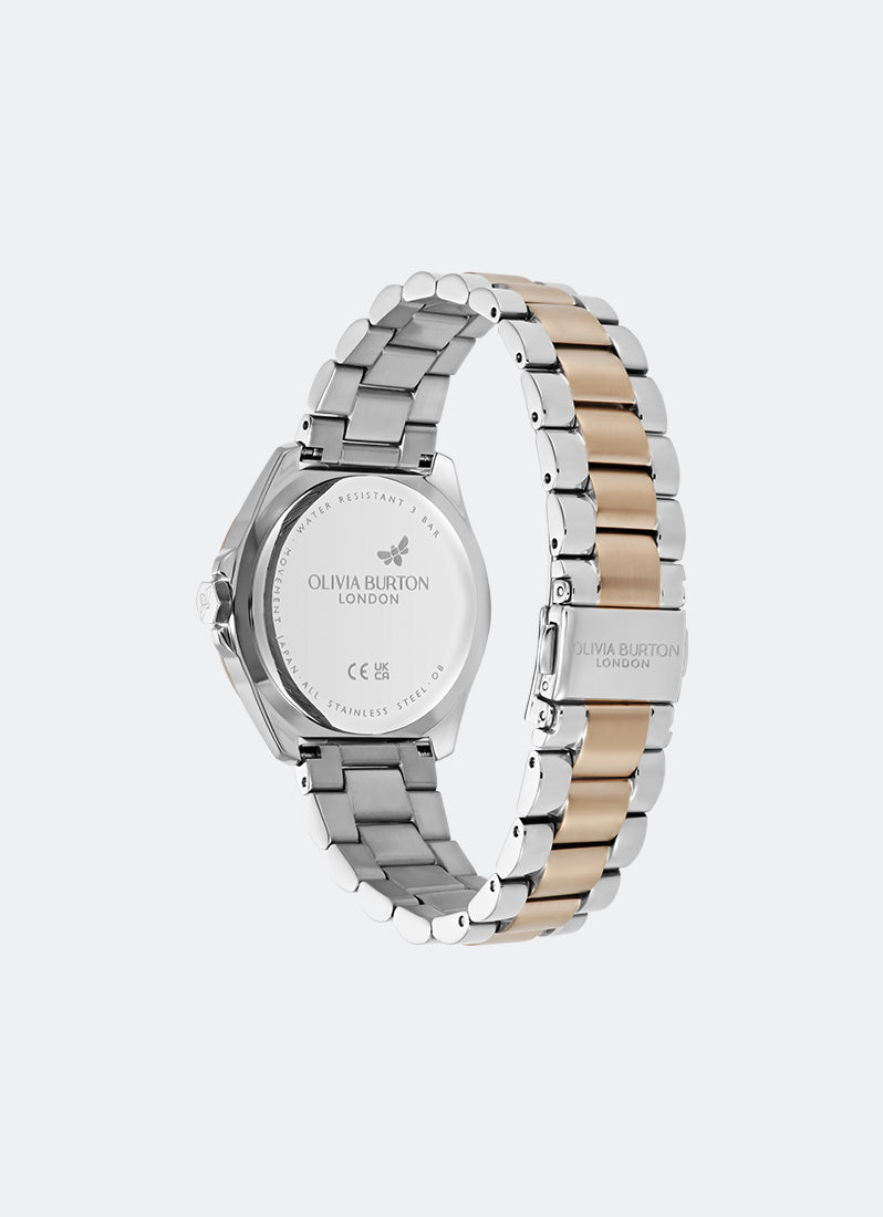 Jam Tangan Olivia Burton Sport Luxe Chiswick Trench Coat Sunray Dial, SS/RG Case, Two Tone SS/RG Bracelet - 36mm 24000334