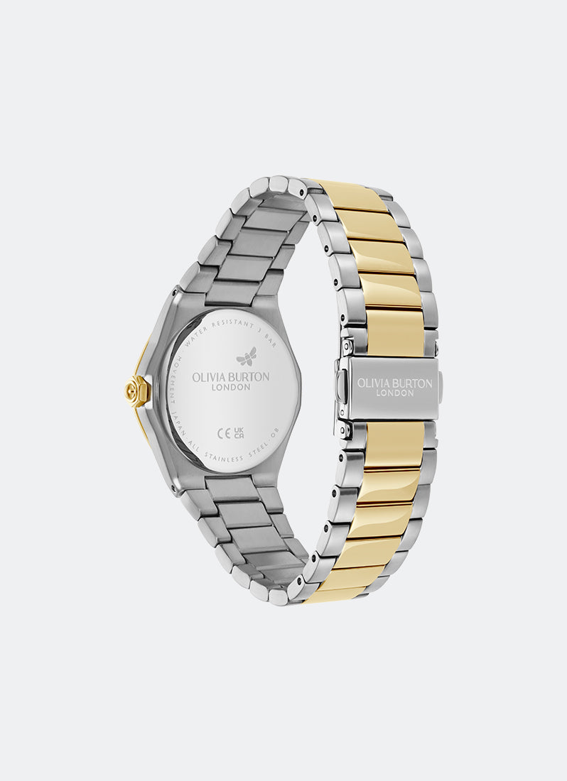 Jam Tangan Olivia Burton Sports Luxe Hexa Gold & Two Tone Bracelet 33mm 24000232