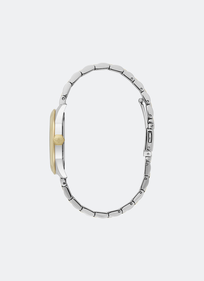 Jam Tangan Olivia Burton Sports Luxe Silver White Dial Hex Second Hand Detail 3 Link Bracelet 34mm - 24000250
