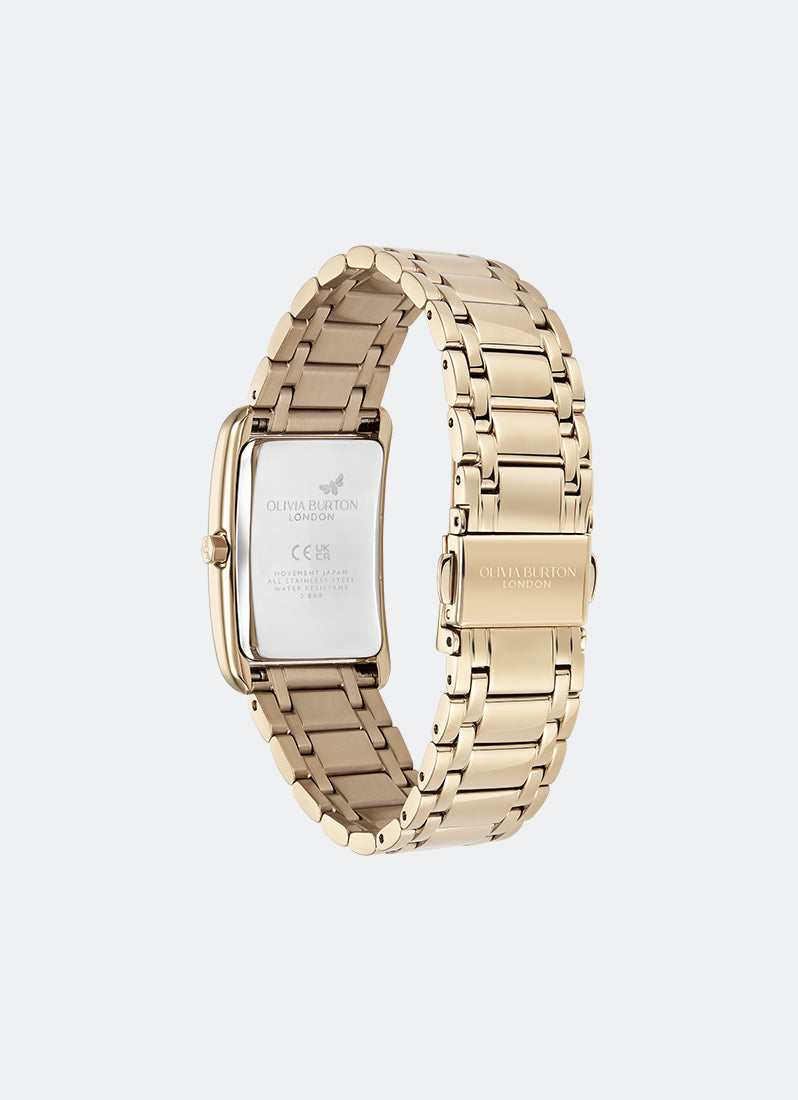 Jam Tangan Olivia Burton Tank Midnight Plum Sunray Inner Frame & Powdered Centre Etched Dial RG 30 x 21mm - 24000196