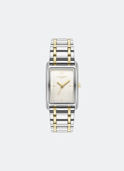 Jam Tangan Olivia Burton Tank Silver White Sunray Inner Frame & Powdered Centre Etched Dial TT SS/GP 30 x 21mm - 24000197