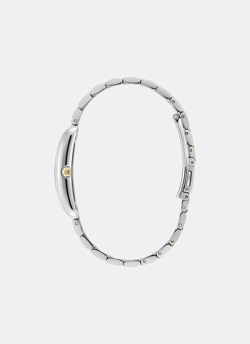 Jam Tangan Olivia Burton Tank Silver White Sunray Inner Frame & Powdered Centre Etched Dial TT SS/GP 30 x 21mm - 24000197