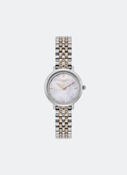 Jam Tangan Olivia Burton Ultra Slim Bee Dove Grey Pearlised Dial 5 Link Bracelet 28mm - 24000265
