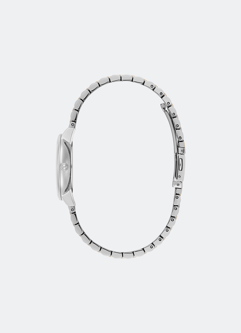 Jam Tangan Olivia Burton Ultra Slim Bee Dove Grey Pearlised Dial 5 Link Bracelet 28mm - 24000265 1