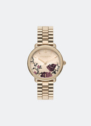 Jam Tangan Olivia Burton Vintage-Inspired Floral Print Primrose Sunray Dial RG 3 Link Bracelet 36mm - 24000207