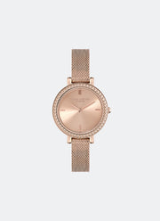 Jam Tangan Olivia Burton Vintage Bead Rose Gold Mesh Watch 30mm - 24000162