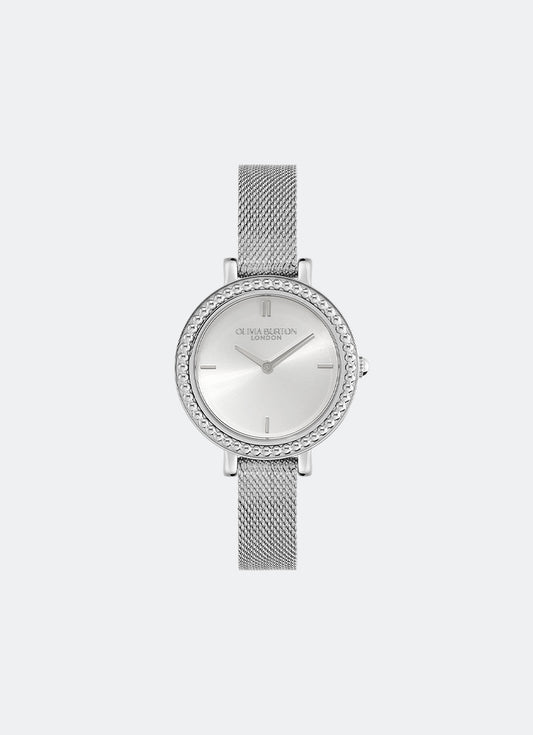 Jam Tangan Olivia Burton Vintage Bead Silver Mesh Watch 30mm - 24000160