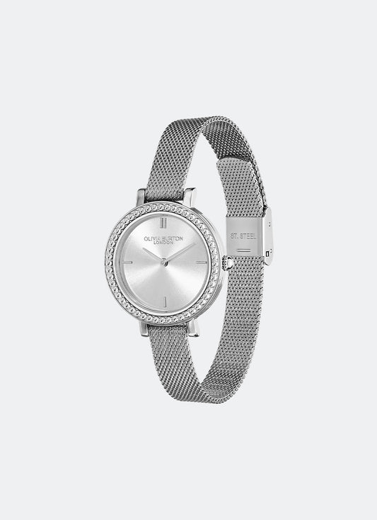 Jam Tangan Olivia Burton Vintage Bead Silver Mesh Watch 30mm - 24000160