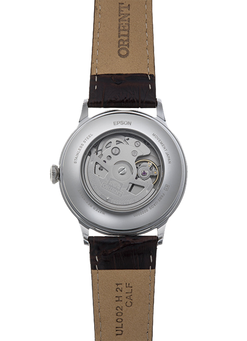 Jam Tangan Orient Bambino ver 8 Automatic 40.5mm Day Date Red Dial Leather Brown RA-AK0705R