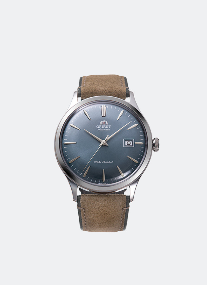 Jam Tangan Orient Classic Automatic 42mm Blue Dial Silver Leather Brown RA-AC0P03L