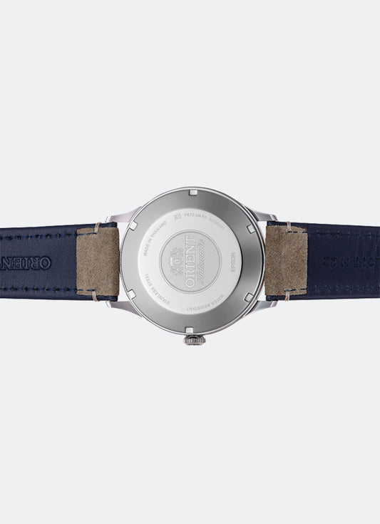 Jam Tangan Orient Classic Automatic 42mm Navy Dial Silver Leather Brown RA-AC0P02L