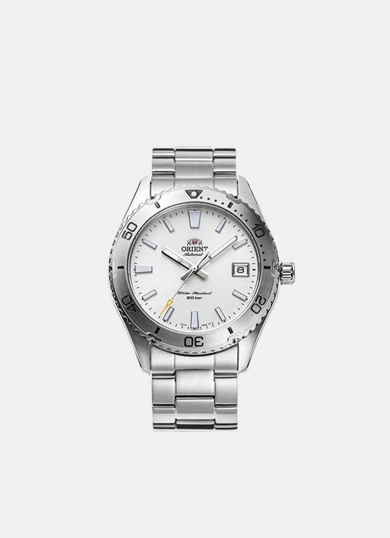 Jam Tangan Orient Mako Automatic 39.9mm Date White Dial Metal Silver RA-AC0Q03S