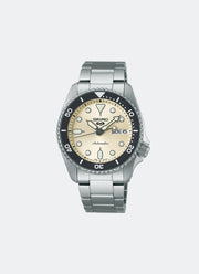 Jam Tangan Seiko 5 Sport Automatic Men Beige Dial Silver Stainless steel 38mm - SRPK31K1