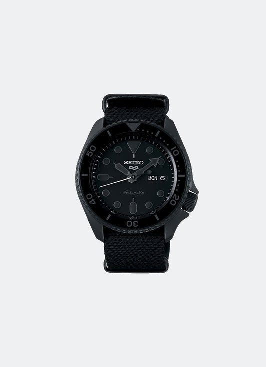 Jam Tangan Seiko 5 Sport Automatic Men Black Dial Black Nylon 42.5mm SRPD79K1