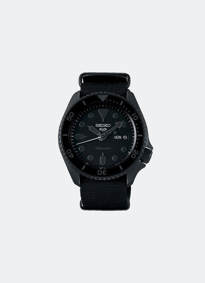 Jam Tangan Seiko 5 Sport Automatic Men Black Dial Black Nylon 42.5mm SRPD79K1