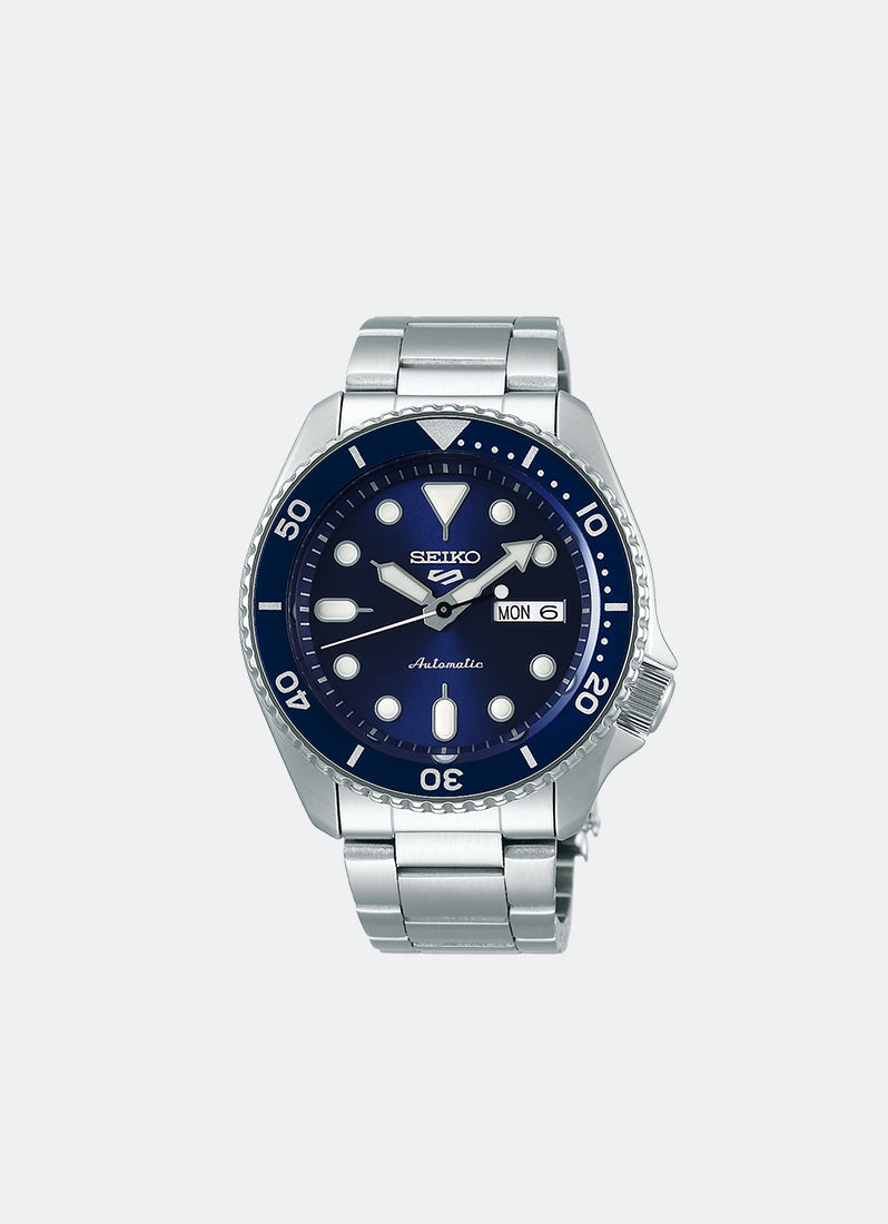 Jam Tangan Seiko 5 Sport Automatic Men Blue Dial Silver Stainless steel 42.5mm - SRPD51