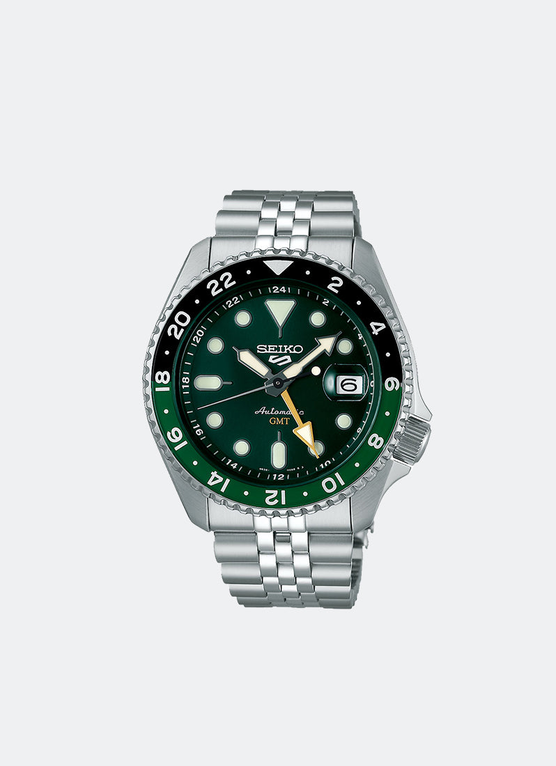 Jam Tangan Seiko 5 Sport Automatic Men Green Dial Silver Bracelet 42.5mm SSK035K1
