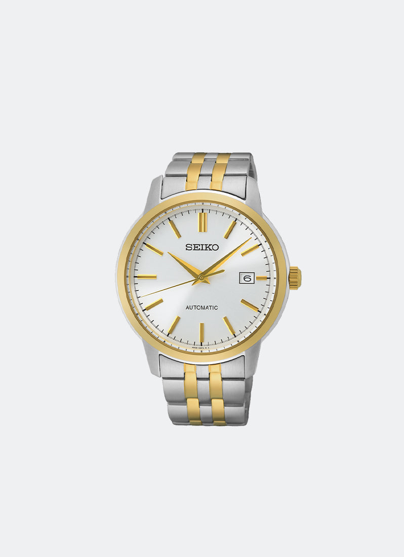 Jam Tangan Seiko Classic Automatic Men White Dial Gold Stainless steel 41.2mm SRPH92K1