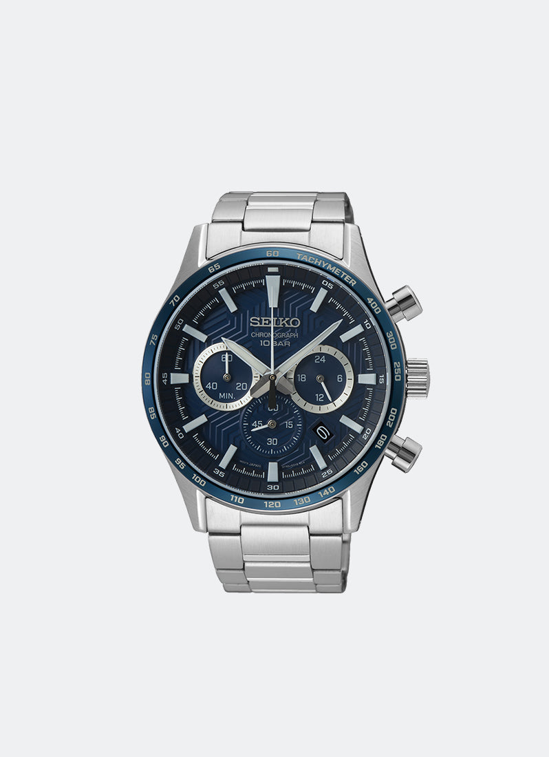 Jam Tangan Seiko Conceptual Men Blue Dial Silver Stainless steel 43mm - SSB445