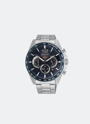 Jam Tangan Seiko Conceptual Quartz Men Black Dial Silver Bracelet 43.9mm - SSB345P1