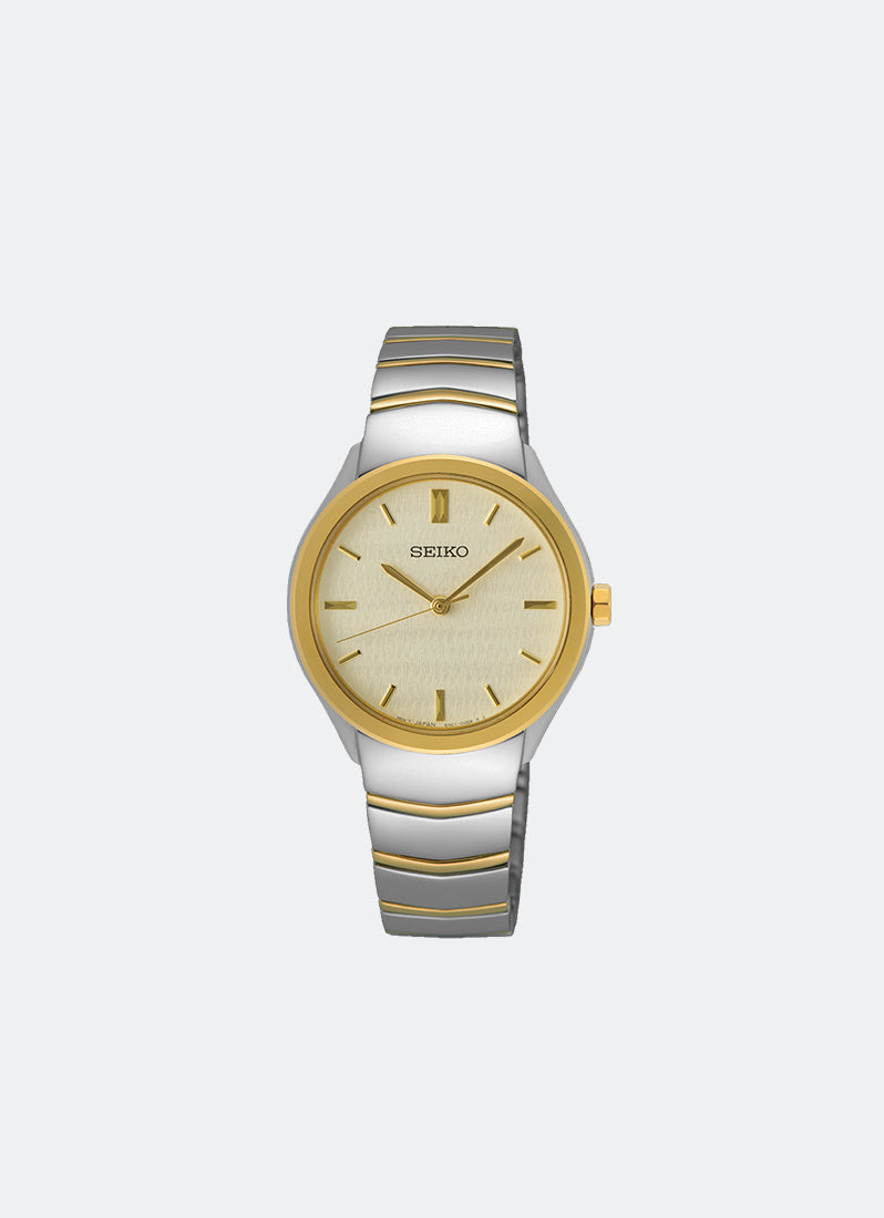 Jam Tangan Seiko Conceptual Women Champagne Dial Two Tone Stainless steel 30mm - SUR550