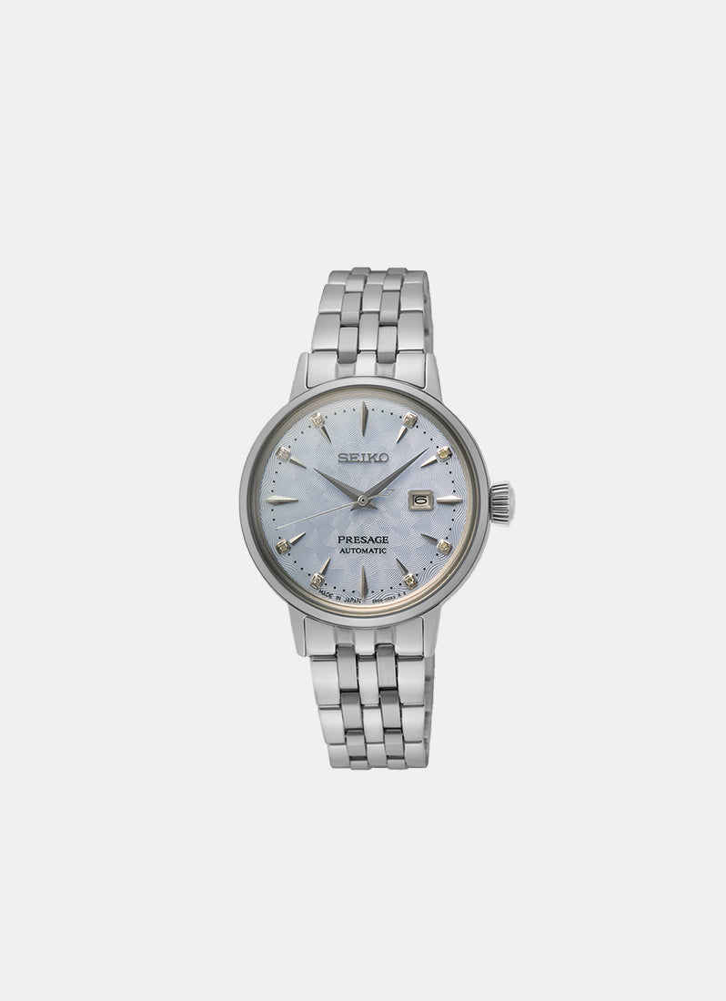 Jam Tangan Seiko Presage Automatic Ladies Twist Blue Dial Silver Stainless steel 30.3mm SRE007J1