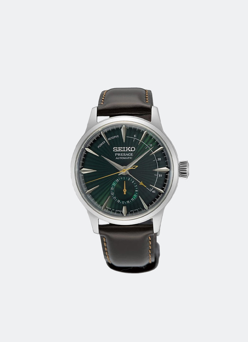 Jam Tangan Seiko Presage Automatic Men Green Dial Silver Leather 40.5mm SSA459J1