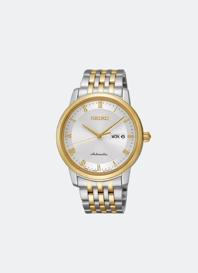 Jam Tangan Seiko Presage Automatic Men White Dial Gold Stainless steel 39.2mm SRP694J1