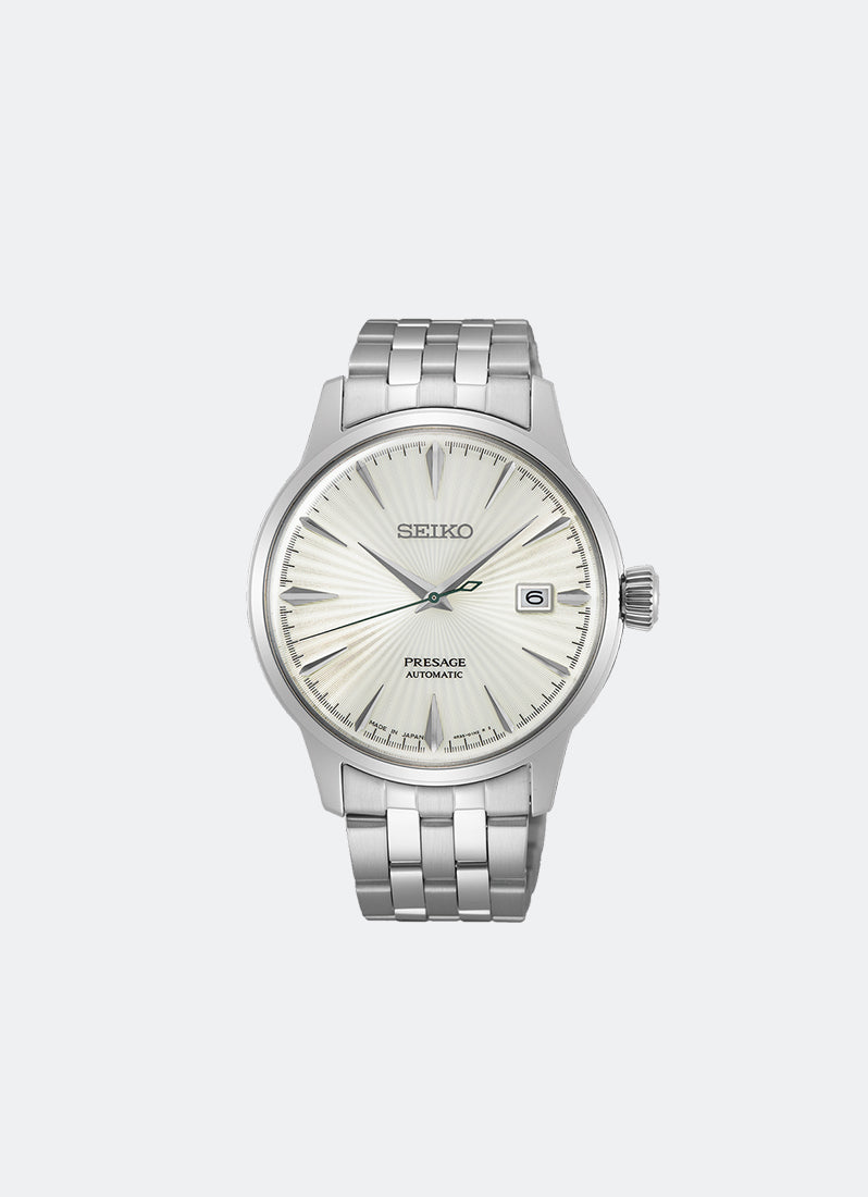Jam Tangan Seiko Presage Automatic Men White Dial Silver Stainless steel 40.5mm SRPG23J1