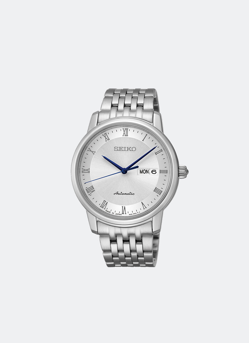 Jam Tangan Seiko Seiko Presage Automatic Men Silver Dial Silver Stainless steel 39.2mm SRP691J1