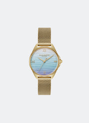 Jam Tangan Signature Azure Blue Tone Water Inspired Dial, GP Case, GP Mesh - 30mm 24000336