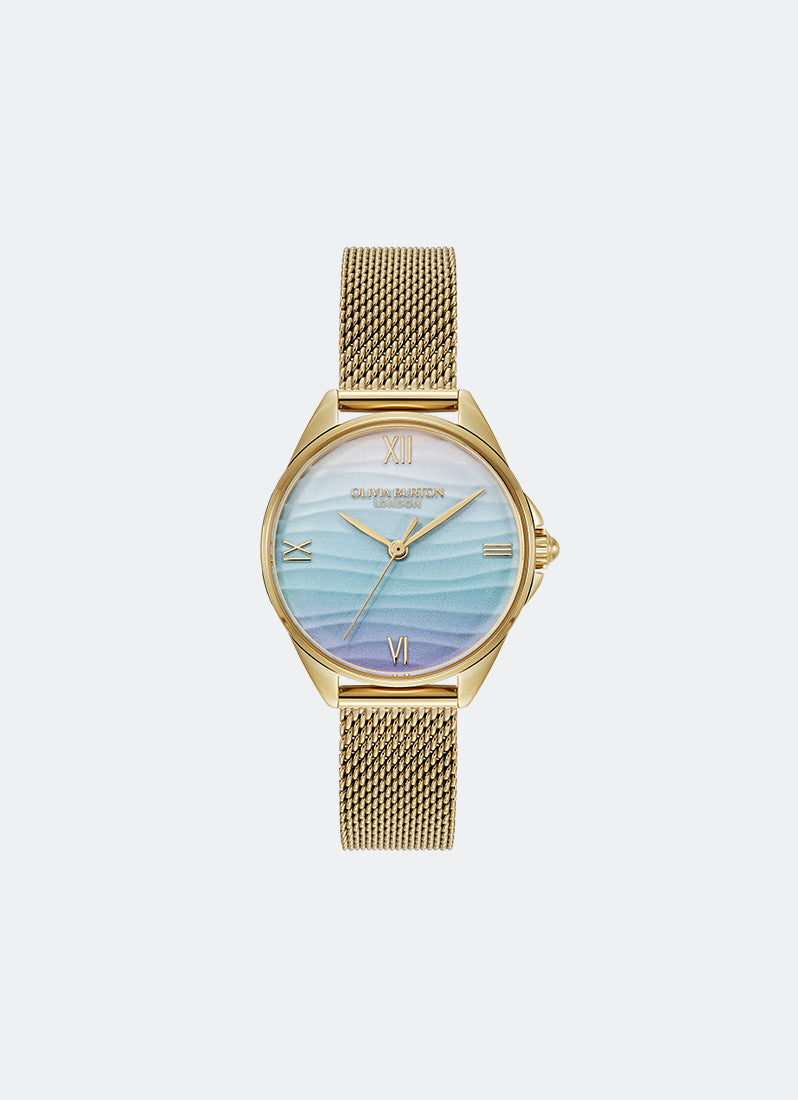 Jam Tangan Signature Azure Blue Tone Water Inspired Dial, GP Case, GP Mesh - 30mm 24000336