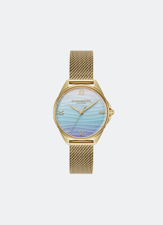Jam Tangan Signature Azure Blue Tone Water Inspired Dial, GP Case, GP Mesh - 30mm 24000336