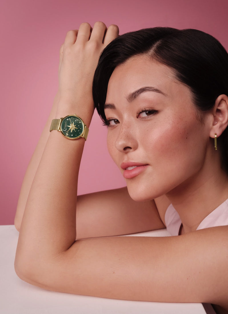 Olivia Burton Signature Celestial Nova Forest Green Nebulae