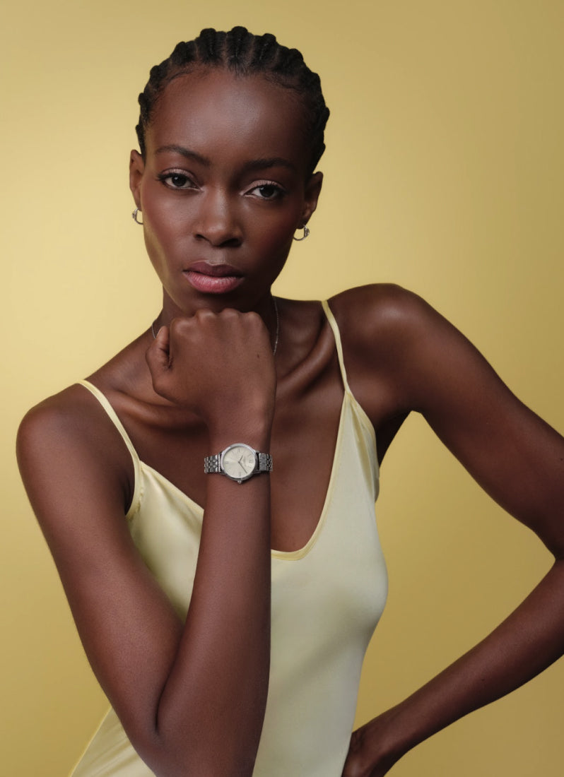 Olivia Burton Modern Classics Westbourne Silver White Sunray Textured Dial