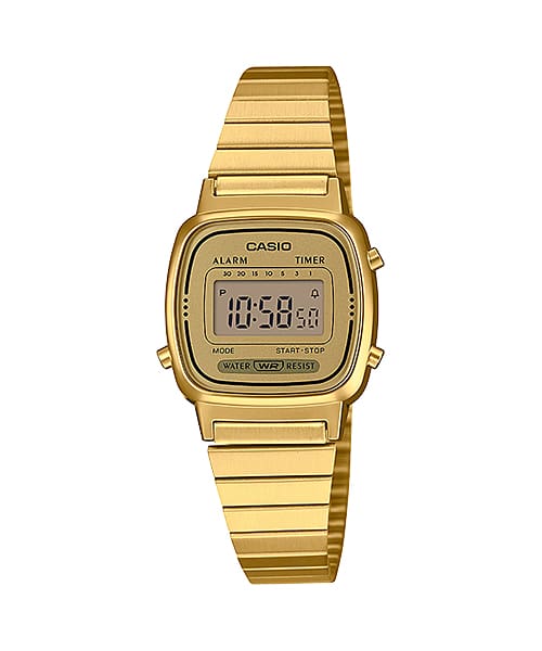 Casio Digital Gold Resin Strap 24.6mm Unisex LA670WGA-9DF