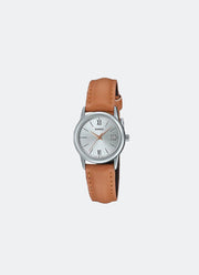 Casio Analog Orange Leather Strap 25mm Women LTP-V002L-7B3UDF