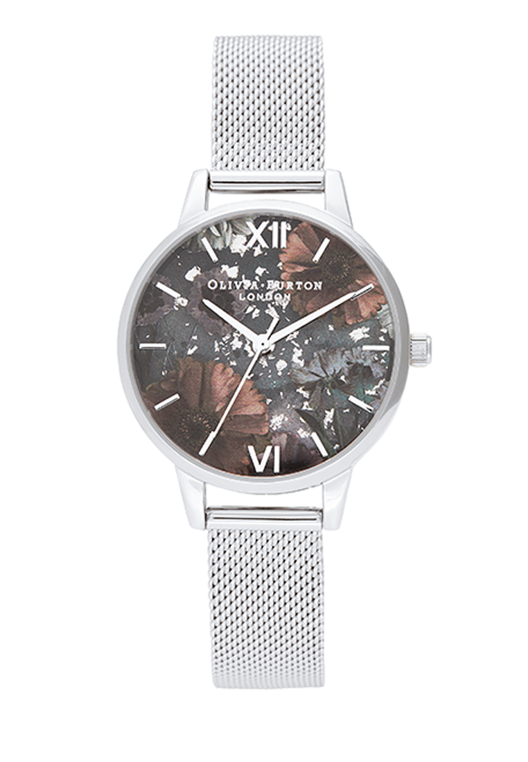 Celestial Demi Dial Black & Silver Mesh - OB16GD23