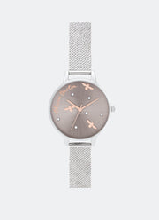 Olivia Burton Pearly Queen Rose Gold & Silver Mesh 34mm