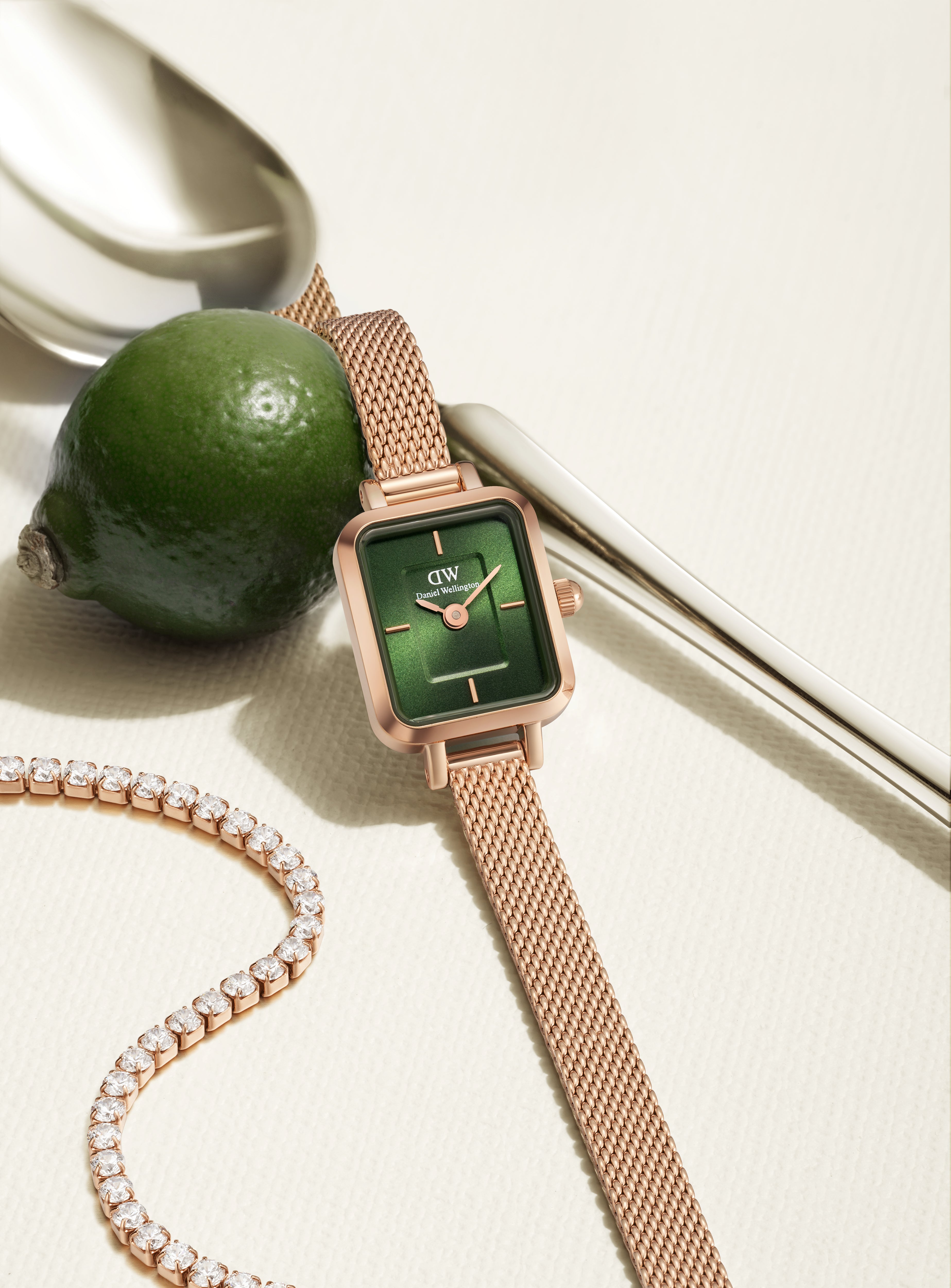 Quadro Mini Melrose Rose Gold Emerald - DW00100648