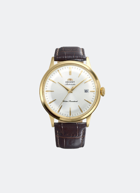 Classic Mechanical Men White Dial with Gold indexes Gold Stainless Steel Brown Leather - 40.5 mm
