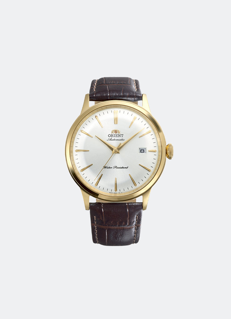 Classic Mechanical Men White Dial with Gold indexes Gold Stainless Steel Brown Leather - 40.5 mm