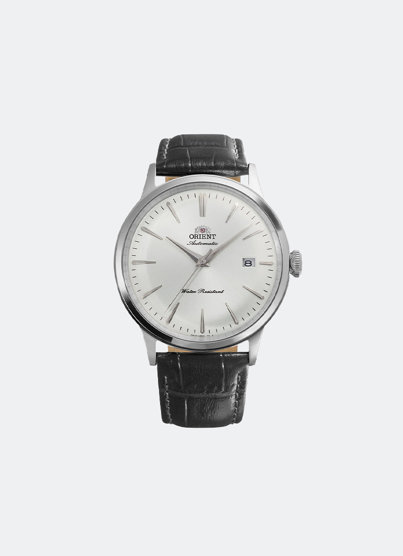 Classic Mechanical Men White Dial with Silver indexes Silver Stainless Steel Black Leather - 40.5 mm