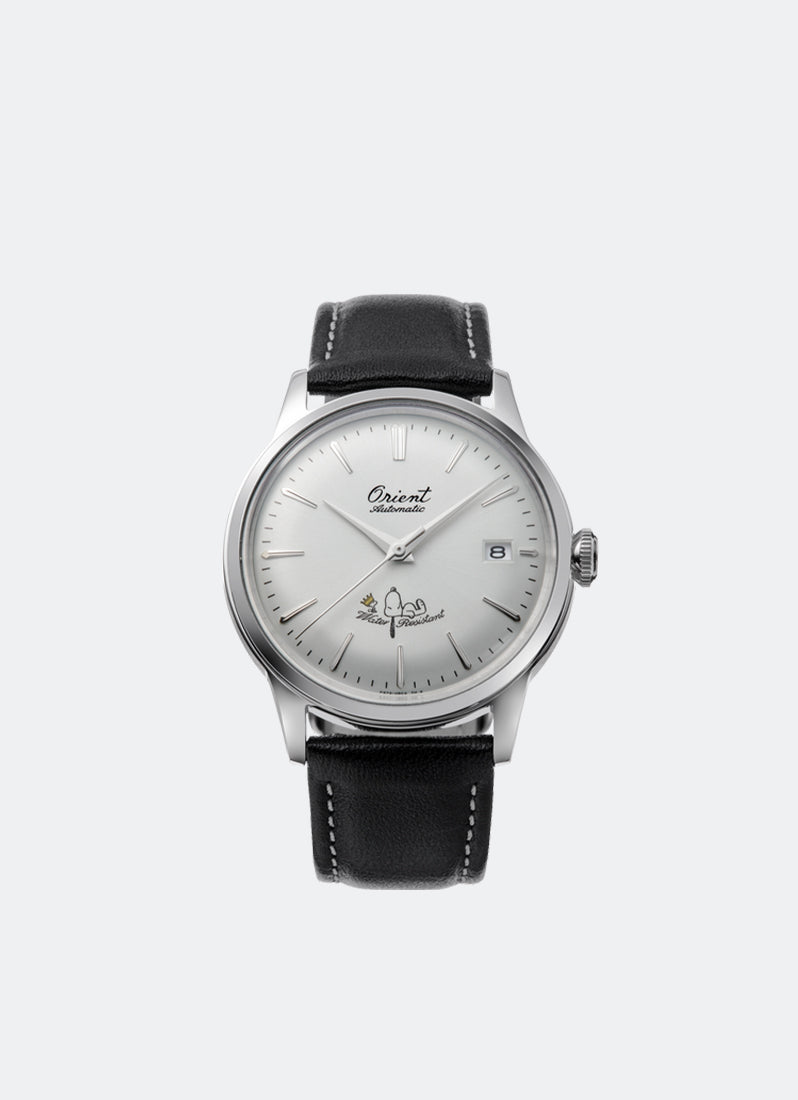 Orient Peanuts Classic Bambino Mechanical White Dial 38.4mm 75th Anniversary Leather Strap Front